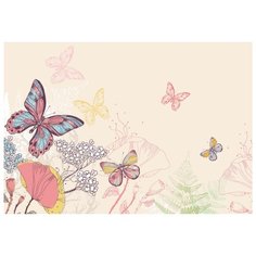 Фотообои PosterMarket WM-65NW (Бабочки и цветы) 368х254 Ш*В