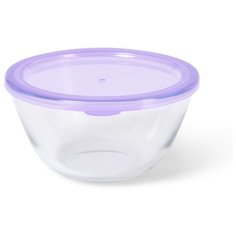 Миска Fissman с пластиковой крышкой 21x10 см / 2,1 л (стекло) (6521)