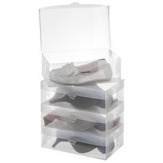 Набор 4 коробок для хранения женской обуви 30х18х10 см EL Casa Прозрачные