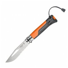 Нож Opinel №8 Outdoor, нержавеющая сталь, оранжевый