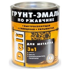 ГРУНТ- ЭМАЛЬ ПО РЖАВЧИНЕ "DALI" 3 В 1 СЕРЕБРИСТЫЙ АЛЮМИНИЙ (RAL 9006) 2 Л (3) "РОГНЕДА"