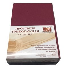 Простыня на резинке трикотаж, "Альвитек"; Марсала; ; Размер: 180 х 200