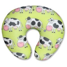 Антистрессовая подушка для шеи Штучки, к которым тянутся ручки "Корова принт", зеленая