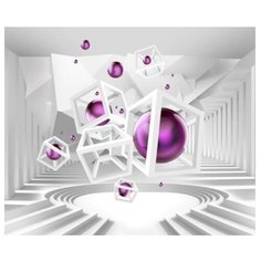 Фотообои 3D "Абстракция с фиолетовыми шарами" 300x250 (ШxВ)