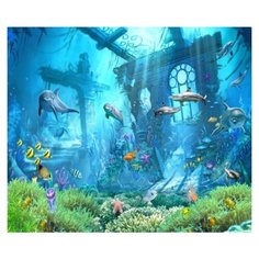 Фотообои 3D "Подводные развалины" 300х250 (ШхВ)