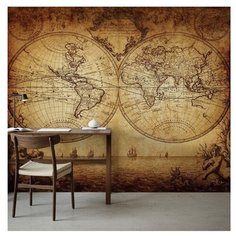 Фотообои 3D "Старинная карта мира" 300x250 (ШхВ)