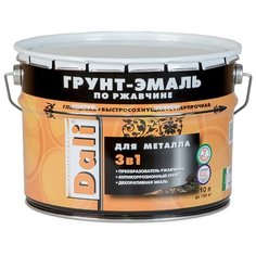 ГРУНТ- ЭМАЛЬ ПО РЖАВЧИНЕ "DALI" 3 В 1 ВОДНАЯ СИНЬ (RAL 5021) 10 Л (1) "РОГНЕДА"