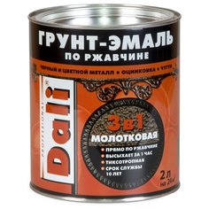 ГРУНТ- ЭМАЛЬ ПО РЖАВЧИНЕ "DALI" 3 В 1 МОЛОТКОВАЯ ЗОЛОТИСТАЯ 2 Л (3) "РОГНЕДА"