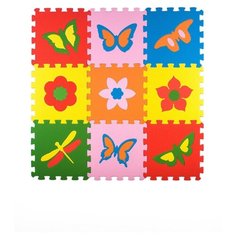 Развивающий коврик пазл "Бабочки" 33*33 см, 9 деталей ЭкоПолимеры