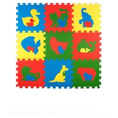 Развивающий коврик пазл "Животные" 33*33 см, 9 деталей ЭкоПолимеры