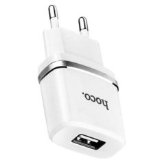 Зарядное устройство Hoco C11 Single USB 1.0 A, белое