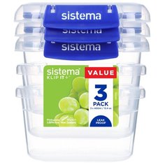 Набор герметичных контейнеров Sistema "KLIP IT+" 400 мл, 3шт., 881543