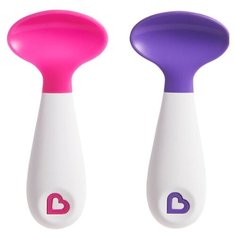 Ложки Munchkin пластиковые 2 шт., розовый/фиолетовый