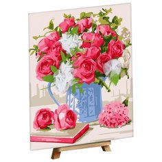 Картина по номерам с дополнительными элементами "Композиция из пионов", 30х40 см