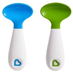 Ложки Munchkin пластиковые 2 шт., голубой/зеленый