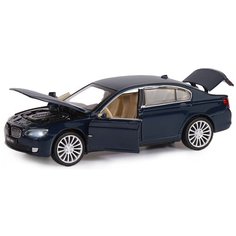 Машинка детская, металлическая, инерционная, Автопанорама, коллекционная, 1:34, BMW 760LI , синий, свет, звук, открываются двери.