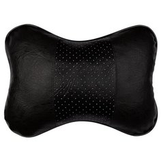 Подушка автомобильная на подголовник черная комбинированная эко кожа (280*210 см) Kraft
