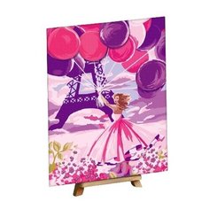 Картина по номерам с дополнительными элементами "Девушка в Париже", 30х40 см