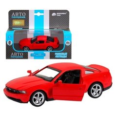 Машинка детская, металлическая, инерционная, Автопанорама, коллекционная, 1:43 Ford Mustang GT, красный, открывающиеся двери