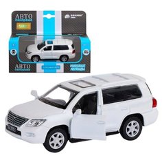Машинка детская, металлическая, инерционная, Автопанорама, коллекционная, 1:43 Lexus LX570, белый, открывающиеся двери