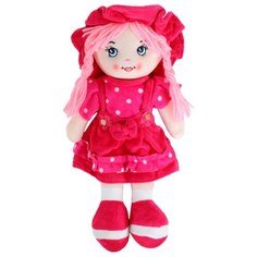 Кукла детская для девочек мягкая ТМ "Amore Bello", на батарейках, фразы на русском языке, стихотворение, песенка,цвет малиновый
