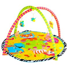 Развивающий детский коврик, две съемные дуги с погремушками, цвет желтый Компания Друзей