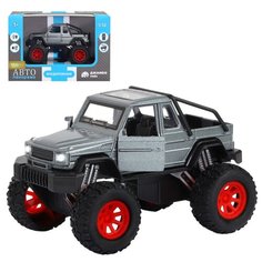 Машинка детская, металлическая, инерционная, Автопанорама, коллекционная, 1:32 "Внедорожник",серый, открываются двери, свет, звук