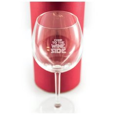 Бокал в тубусе с гравировкой "Come to the wine side". Groza