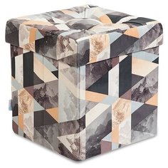 Пуф банкетка Дели, складной с ящиком для хранения, серо-бежевый, Delicatex