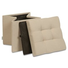 Пуф банкетка Дели, складной с ящиком для хранения, светло-бежевый, Delicatex