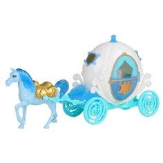 Игровой набор для детей. Карета с лошадкой, ТМ "Amore Bello", световые и звуковые эффекты, батарейки в комплекте, цвет белый