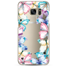 Силиконовый чехол Рамка из бабочек на Samsung Galaxy S7 Case Place