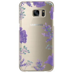 Силиконовый чехол Сиреневая цветочная рамка на Samsung Galaxy S7 edge Case Place