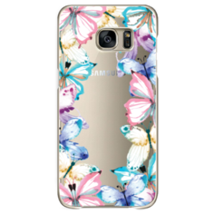 Силиконовый чехол Рамка из бабочек на Samsung Galaxy S6 Case Place