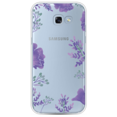 Силиконовый чехол Сиреневая цветочная рамка на Samsung Galaxy A3 2017 Case Place