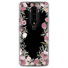 Силиконовый чехол Розовая цветочная рамка на OnePlus 7 Pro Case Place