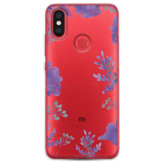 Силиконовый чехол Сиреневая цветочная рамка на Xiaomi Mi A2 Case Place