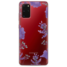 Силиконовый чехол Сиреневая цветочная рамка на Samsung Galaxy S20 Plus Case Place