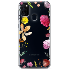 Силиконовый чехол Цветочная рамка на Samsung Galaxy M21 Case Place