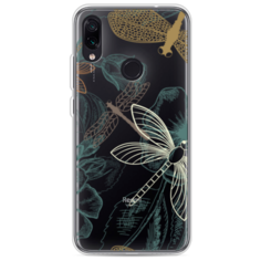 Силиконовый чехол Тени стрекоз на Xiaomi Redmi 7 Case Place