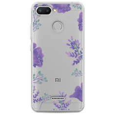 Силиконовый чехол Сиреневая цветочная рамка на Xiaomi Redmi 6 Case Place