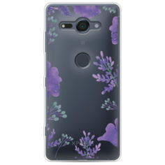 Силиконовый чехол Сиреневая цветочная рамка на Sony Xperia XZ2 compact Case Place