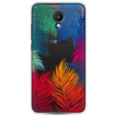 Силиконовый чехол Рамка из перьев на Meizu M6S Case Place