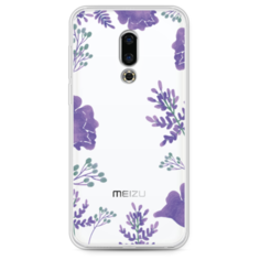Силиконовый чехол Сиреневая цветочная рамка на Meizu 16th Case Place