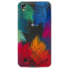Силиконовый чехол Рамка из перьев на LG X Power (K220DS) Case Place