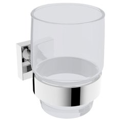 Стакан подвесной, матовое стекло LINISI мод. CUBO, настенный, арт. 810084-B хром.