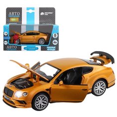 Машинка детская, металлическая, инерционная, Автопанорама, коллекционная, 1:32 Bentley Continental Supersports, оранжевый, открывающиеся двери