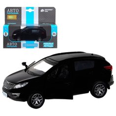 Машинка детская, металлическая, инерционная, Автопанорама, коллекционная, 1:39 KIA SPORTAGE R, черный, открывающиеся двери