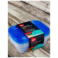 Контейнер пластиковый BORA прямоугольный 1 л 3 шт