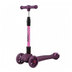 Самокат Maxiscoo Junior Delux трехколесный складной со светящимися колесами, Вишня